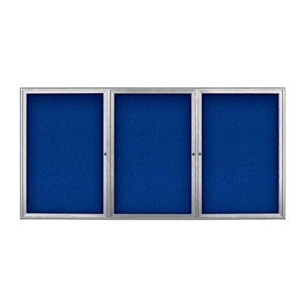 United Visual Products Sliding Door Indoor Enclosed Corkboard, 9 UV9030ACS-GOLD-KEYLIME